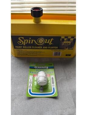 SpinOut Paint Roller Cleaner & Fluffer w/ Drain King #99 Faucet Adapter New